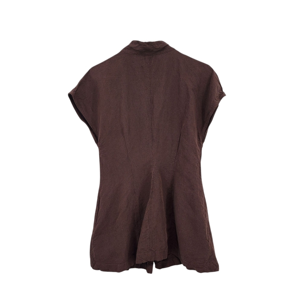 Lilith Women's Linen Blend Pinstripes Button Front Top - Picture 4 of 6
